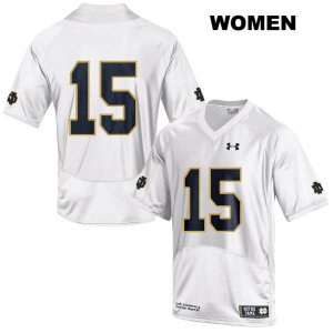 Notre Dame Fighting Irish Women's D.J. Morgan #15 White Under Armour No Name Authentic Stitched College NCAA Football Jersey KIO8499TZ